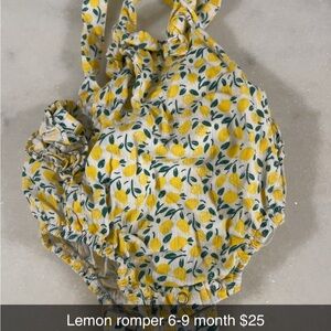 Lemon Print Baby Romper